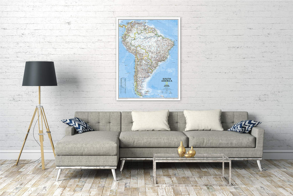 Carte murale (en anglais) - Amérique du Sud - 91 x 117 cm | National Geographic carte murale petit tube National Geographic 