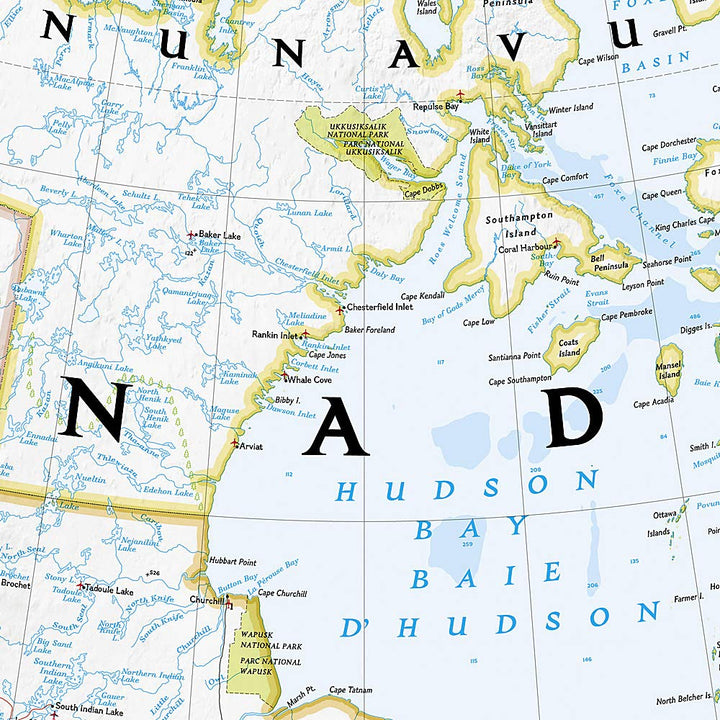Carte murale (en anglais) - Canada - 97 x 82 cm | National Geographic carte murale petit tube National Geographic 