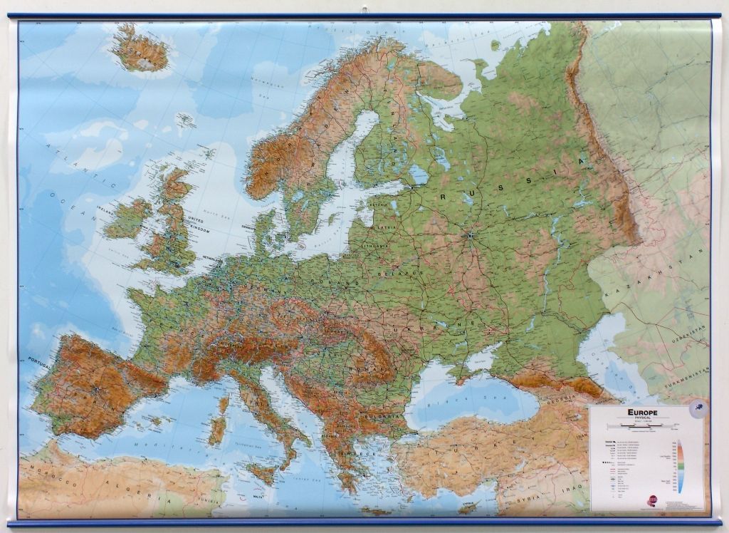 Europe 100x140cm Plastic Physics & Politics Wall Map Europe