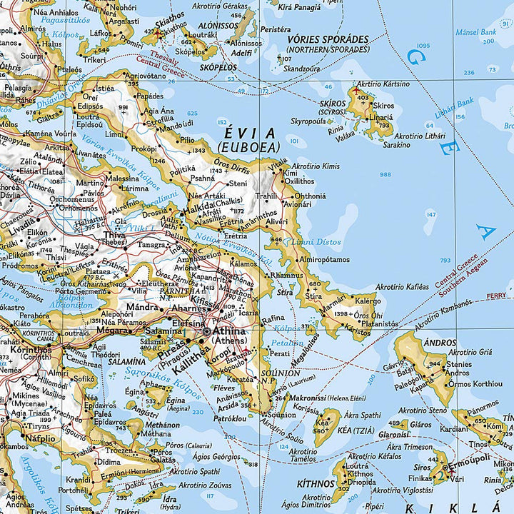 Carte murale (en anglais) - Grèce - 77 x 60 cm | National Geographic carte murale petit tube National Geographic 