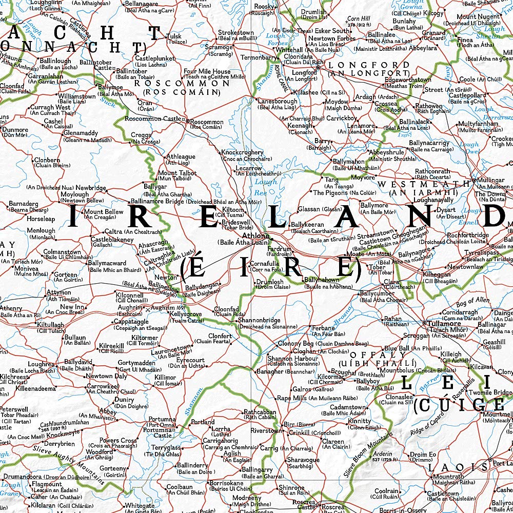 Carte murale (en anglais) - Irlande - 76 x 91 cm | National Geographic carte murale petit tube National Geographic 