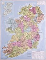 Carte murale (en anglais) - Irlande (administrative) | Maps International carte murale petit tube Maps International 