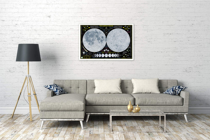 Carte murale (en anglais) - La Lune - 108 x 73 cm | National Geographic carte murale petit tube National Geographic 