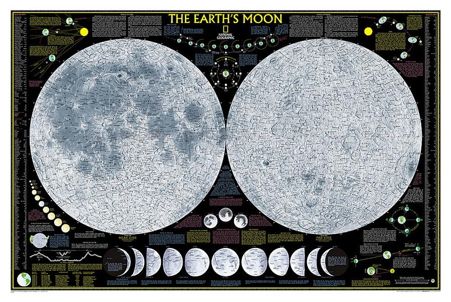 Carte murale (en anglais) - La Lune | National Geographic carte murale petit tube National Geographic Papier 