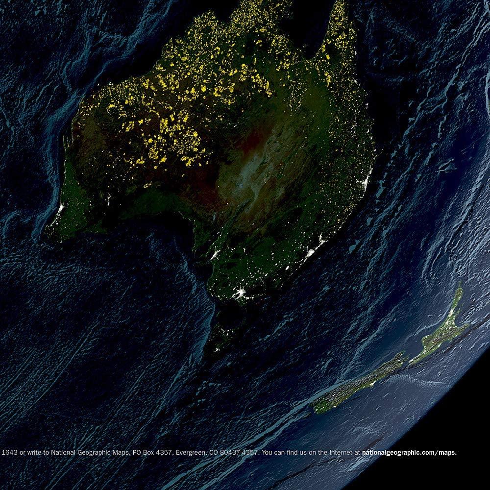 Wall Map - The Night Earth - 89 x 57 cm | National Geographic