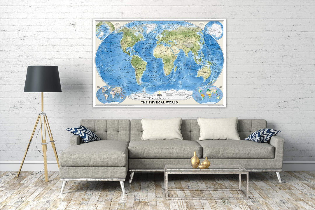 Laminated Giant Wall Map - Environmental World - 198 x 123 cm, with  Aluminum Profiles | Maps International