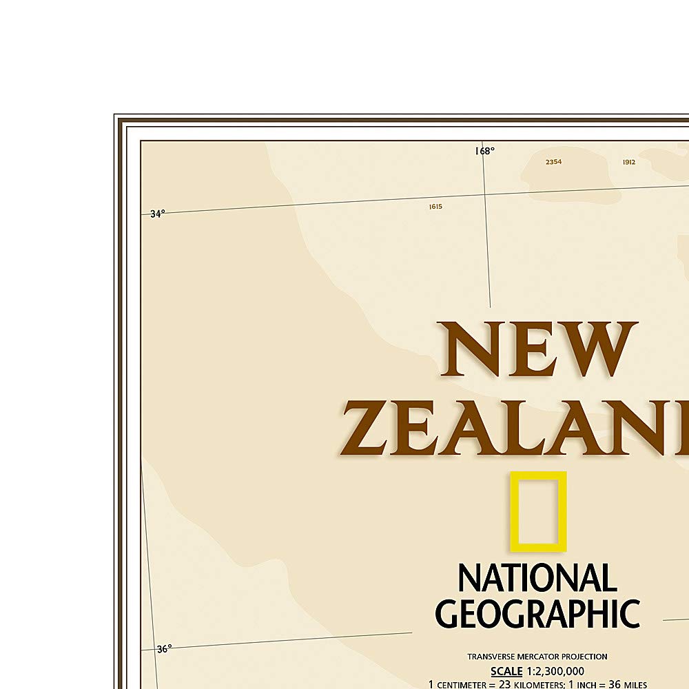 Carte murale (en anglais) - Nouvelle Zélande, style antique - 60 x 77 cm | National Geographic carte murale petit tube National Geographic 