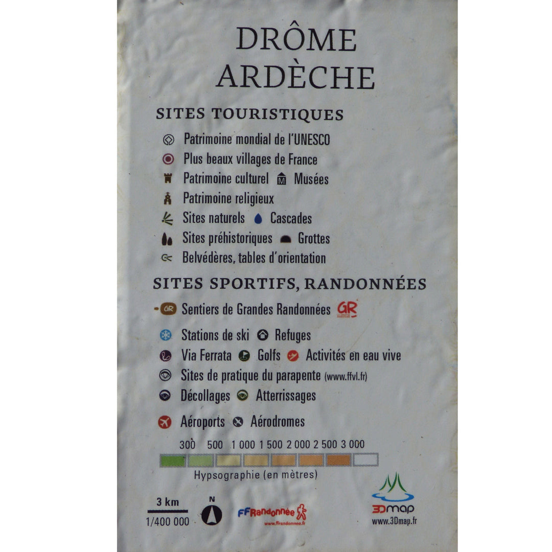 Carte murale en relief - Drôme & Ardèche - 41 cm x 61 cm | 3D Map carte relief 3D Map 
