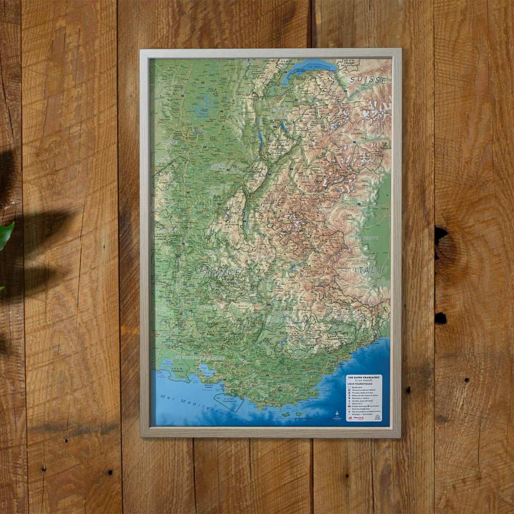 3D Raised Relief Map - The Isère - 41 cm x 61 cm  3D MAP (French) –  MapsCompany - Travel and hiking maps
