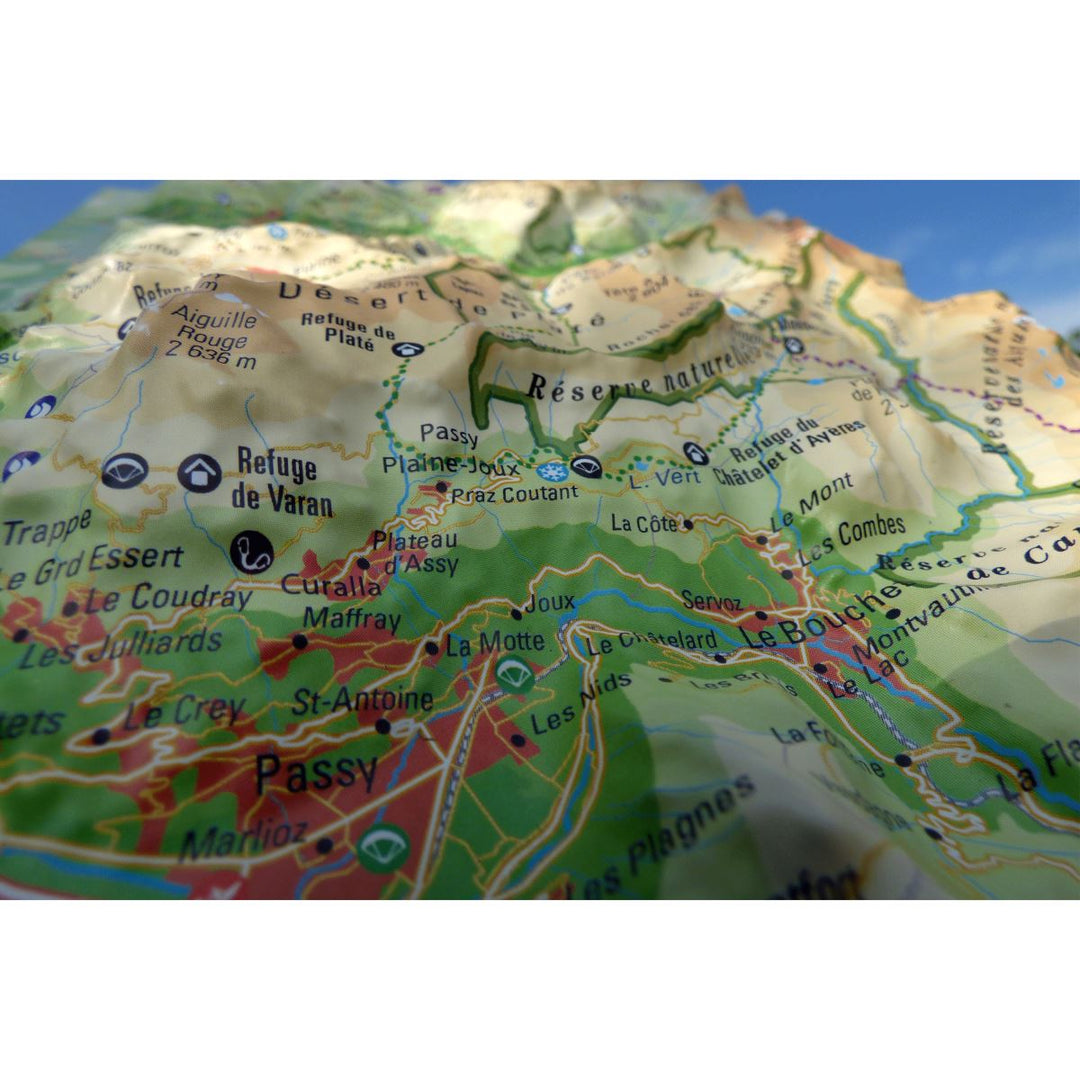 Carte murale en relief - Massif du Haut-Giffre (réserve de Sixt-Passy) - 19,5 cm x 29,5 cm | 3D Map carte relief petit format 3D Map 