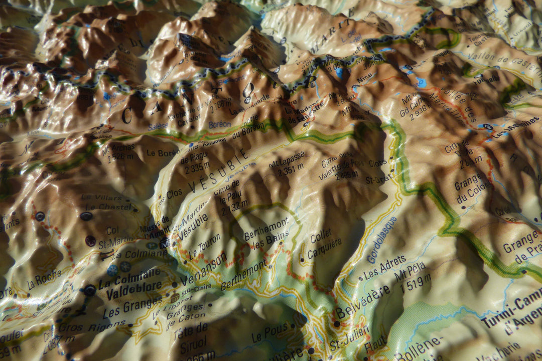 Carte murale en relief - Mercantour - 41 cm x 61 cm | 3D Map carte relief 3D Map 