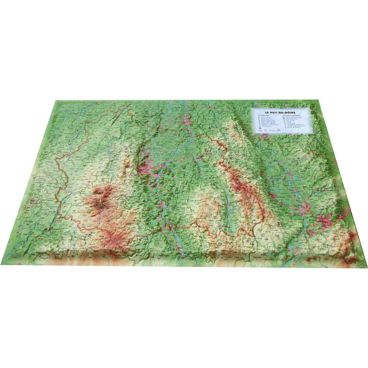 Carte murale en relief - Puy de Dôme - 61 cm x 41 cm | 3D Map carte relief 3D Map 