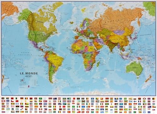 Carte murale - Monde politique - 103 x 74 cm | Maps International carte murale petit tube Maps International papier 