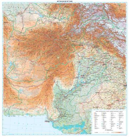 Carte murale plastifiée - Afghanistan (géographique) | Gizi Map carte murale grand tube Gizi Map 