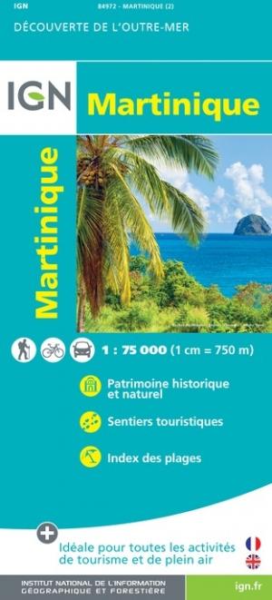 Carte murale plastifiée - Martinique | IGN carte murale grand tube IGN 