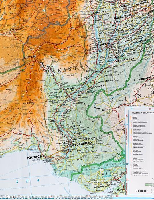 Carte murale plastifiée - Route de la Soie (géographique) | Gizi Map carte murale grand tube Gizi Map 
