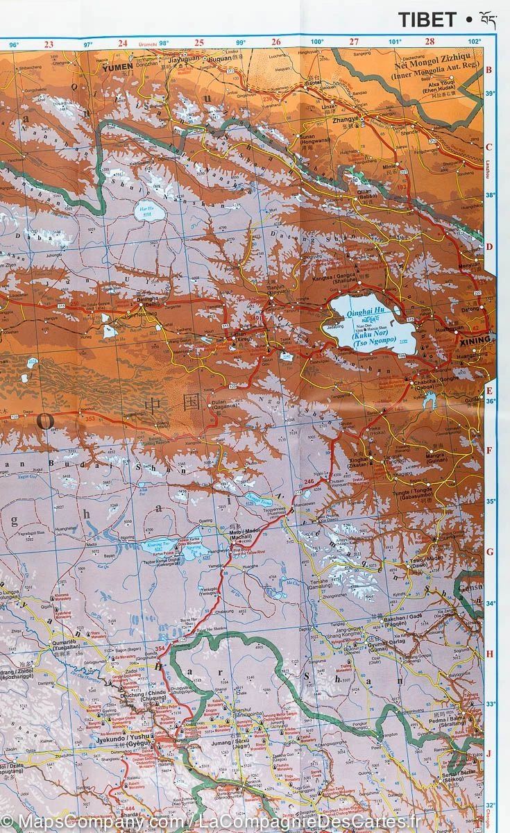Carte murale - Tibet (géographique) | Gizi Map carte murale grand tube Gizi Map 