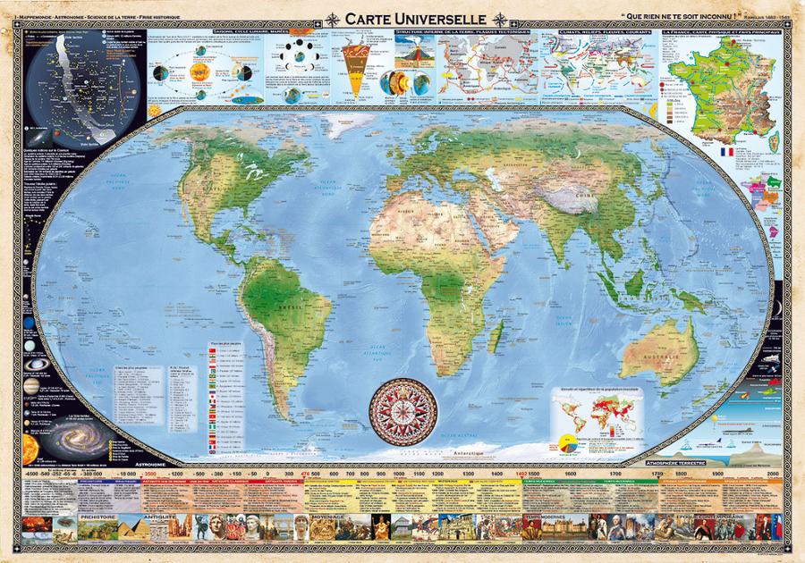 Laminated wall map - Political world, with metal support slats - 1/40 –  MapsCompany - Travel and hiking maps