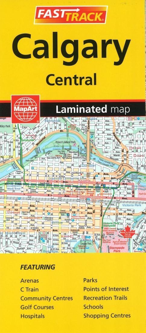 Calgary - Alberta Fast Track Laminated Map | Canadian Cartographics Corporation Road Map 