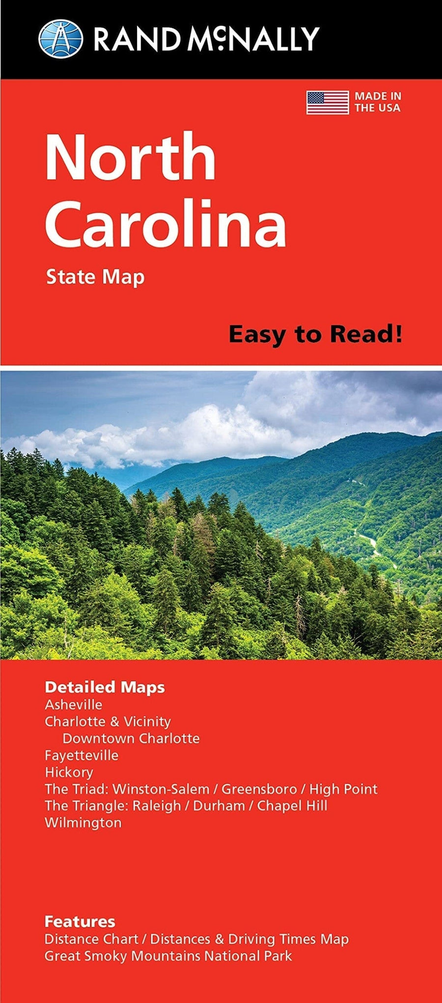 North Carolina Easy to Read Folded Map | Rand McNally carte pliée 