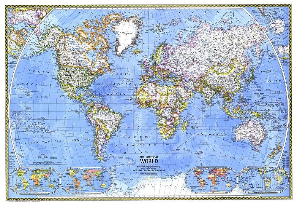 1975 Political World Map – MapsCompany - Travel and hiking maps