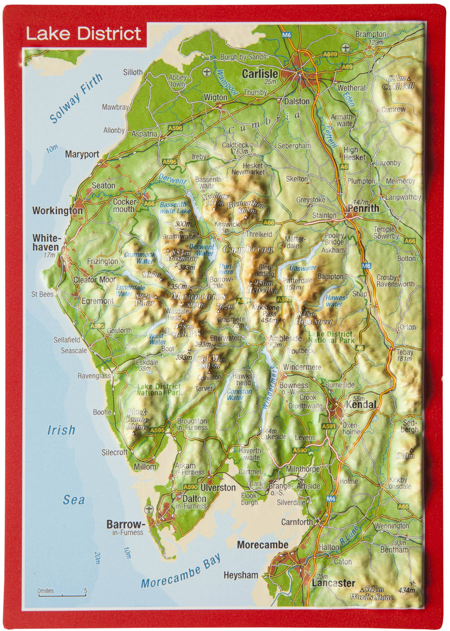 carte postale en relief (en anglais) - Lake District | Georelief carte pliée Georelief 