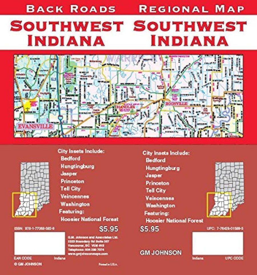 Southwest Indiana Regional Map | GM Johnson Road Map 