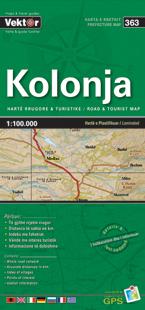 Carte régionale - Kolonja (Albanie), n° 363 | Vektor carte pliée Vektor 