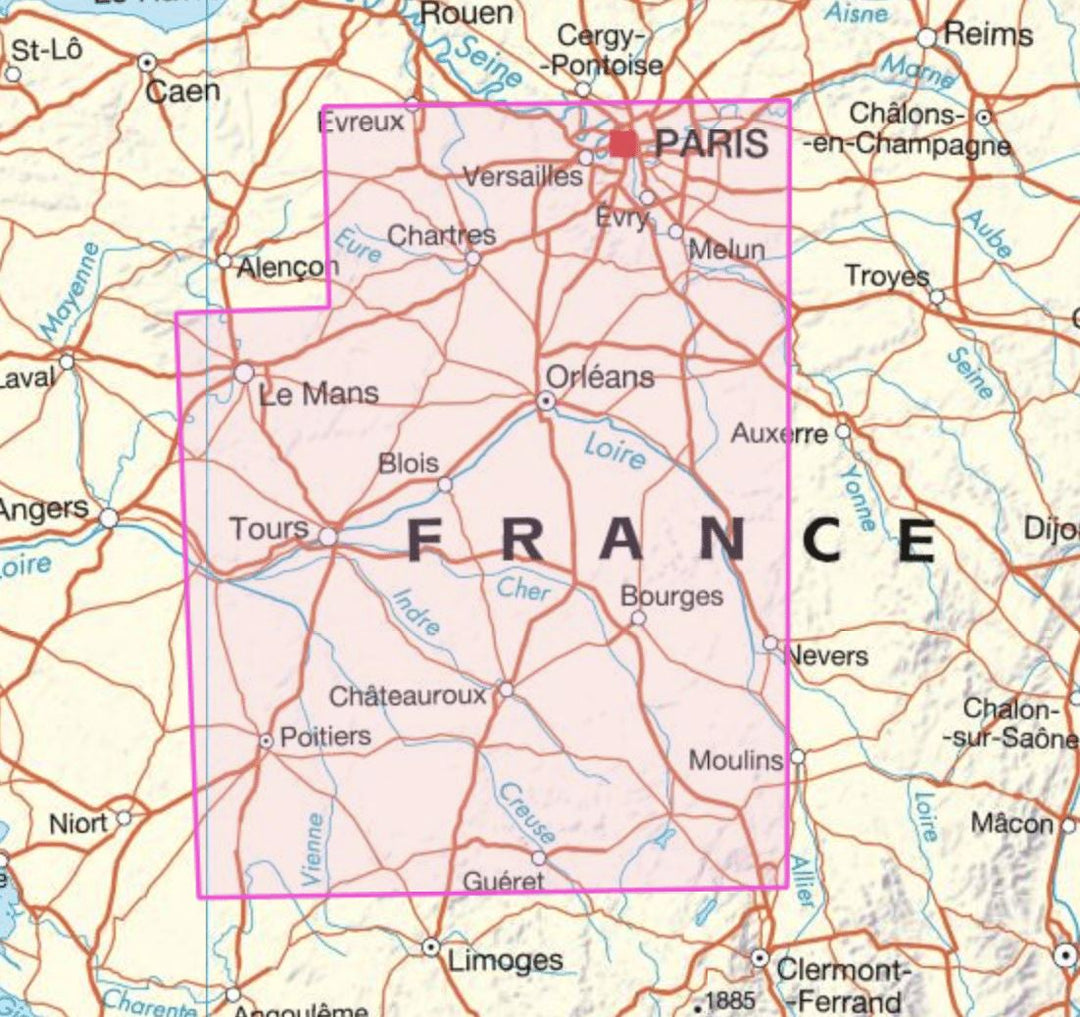 Carte régionale n° 8 : Centre - Val de Loire | IGN - La Compagnie des Cartes