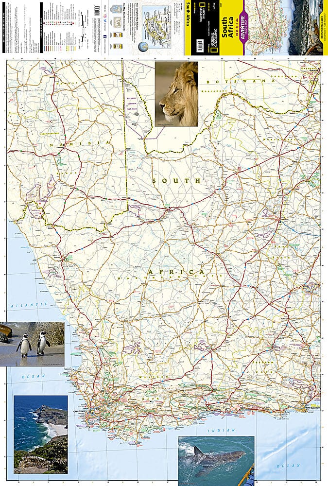 Carte routière - Afrique du Sud | National Geographic carte pliée National Geographic 