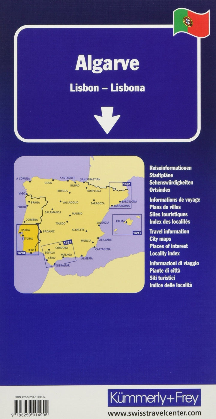 Carte routière - Algarve, Lisbonne | Kümmerly & Frey carte pliée Kümmerly & Frey 