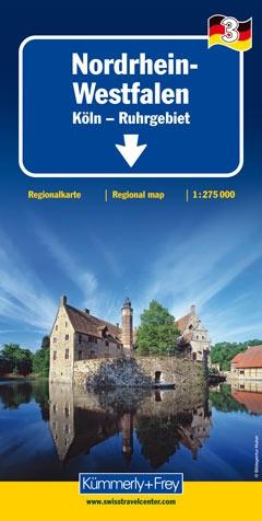 Carte routière - Allemagne n° 3 : Rhénanie-du-Nord Westphalie, Cologne, Ruhr | Kümmerly & Frey carte pliée Kümmerly & Frey 