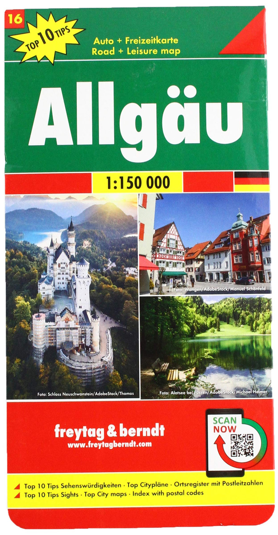 Carte routière - Allgäu (Bade-Wurtemberg), n° 16 | Freytag & Berndt carte pliée Freytag & Berndt 