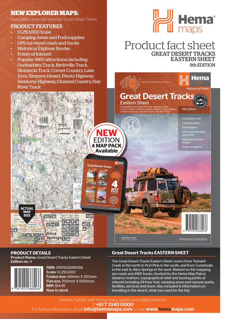 Carte routière - Australie, Great Desert Tracks Est | Hema Maps carte pliée Hema Maps 