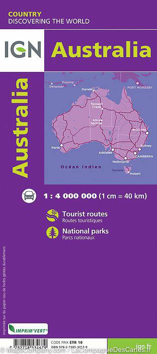 Carte routière de l’Australie | IGN - La Compagnie des Cartes
