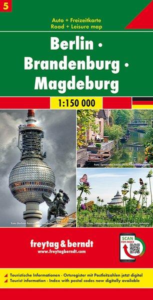 Carte routière - Berlin - Brandenburg - Magdeburg (Allemagne), n° 5 | Freytag & Berndt - 1/150 000 carte pliée Freytag & Berndt 