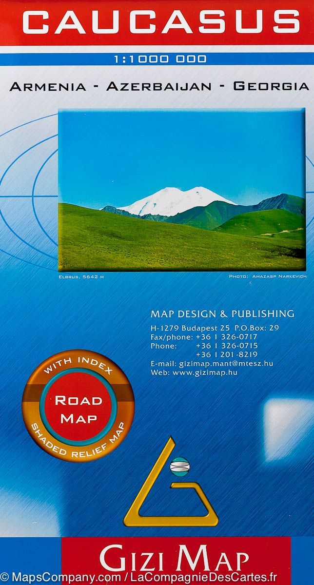 Carte routière &#8211; Caucase | Gizi Map - La Compagnie des Cartes