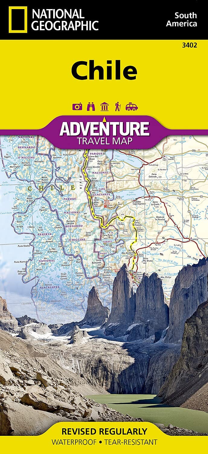 Carte routière - Chili | National Geographic carte pliée National Geographic 