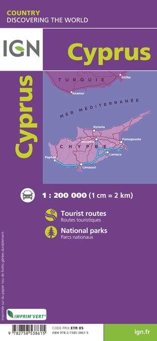 Carte routière - Chypre | IGN carte pliée IGN 