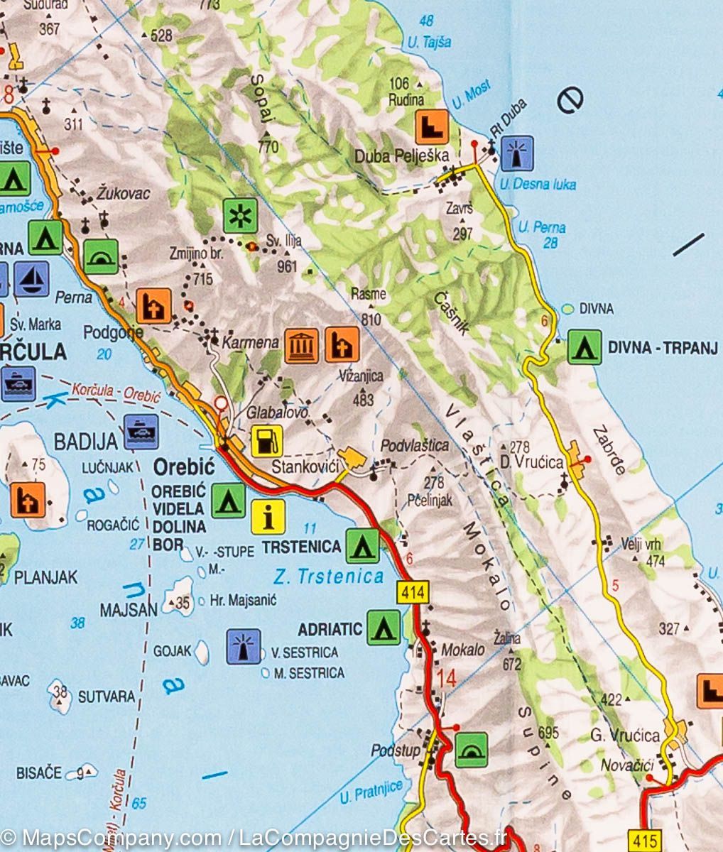 Carte routière - Côte de Dalmatie Centrale n° 3 (Brac, Hvar, Split) | Freytag & Berndt carte pliée Freytag & Berndt 