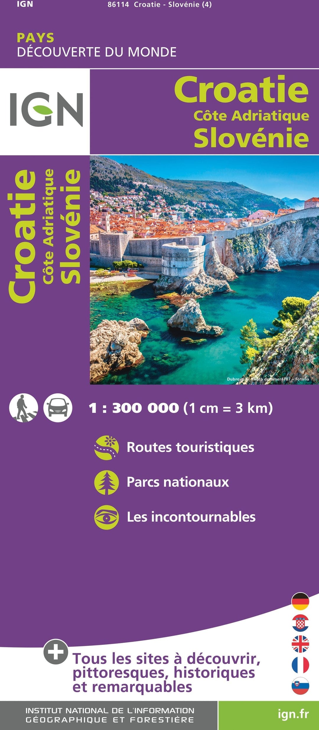 Carte routière - Croatie, côte adriatique & Slovénie | IGN carte pliée IGN 