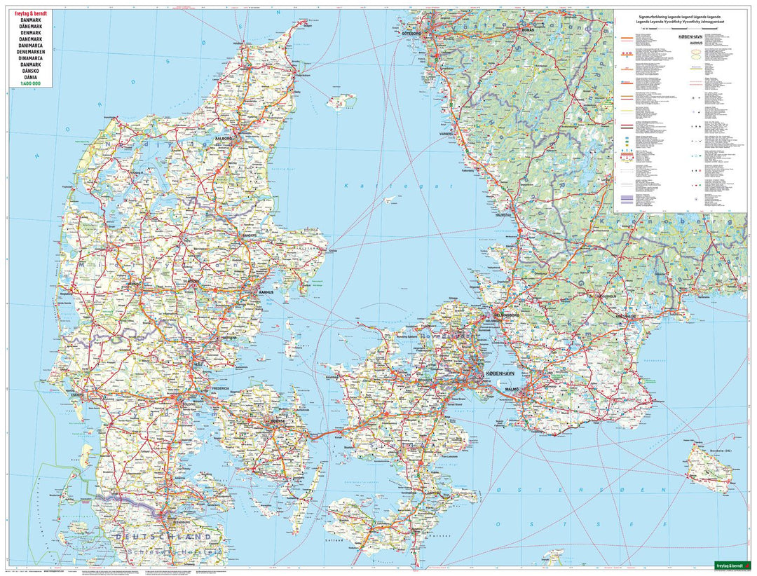 Carte routière - Danemark, incluant les îles Féroé & Groënland | Freytag & Berndt carte pliée Freytag & Berndt 
