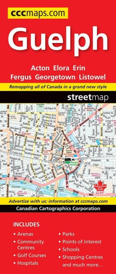 Guelph Road Map | Canadian Cartographics Corporation Road Map 