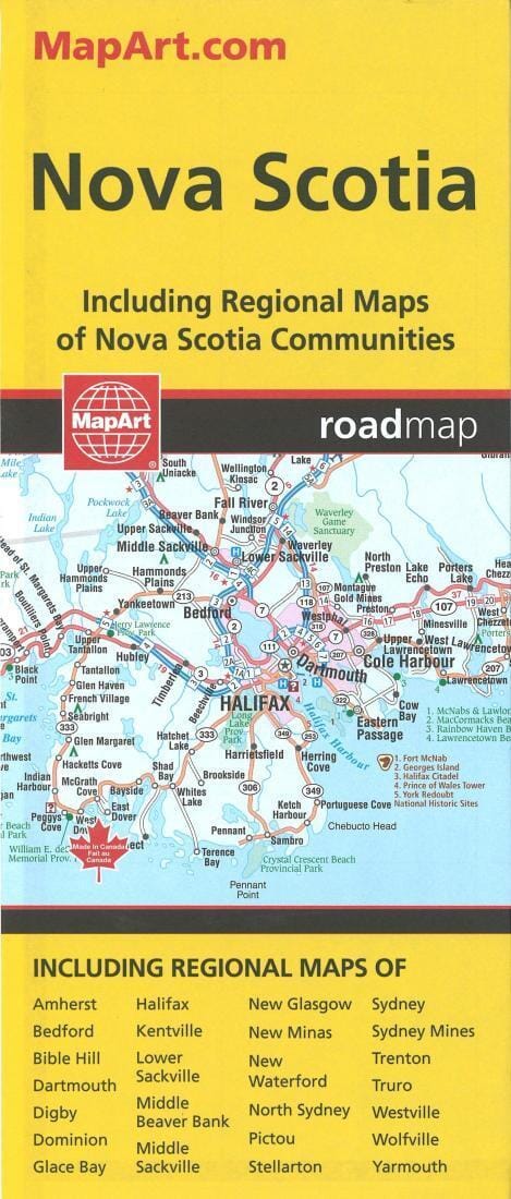 Nova Scotia Road Map | MapArt Corporation Road Map 