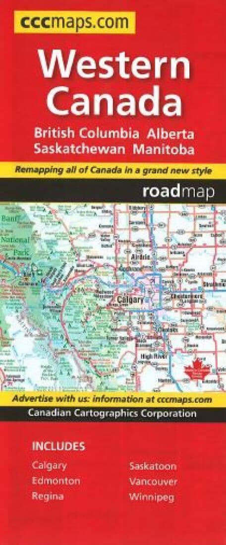 Western Canada Map by Canadian Cartographics Corporation