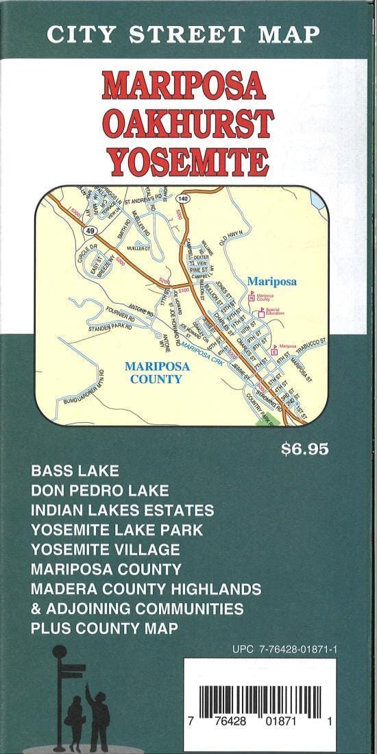Mariposa, Oakhurst and Yosemite, California road map | GM Johnson Road Map 