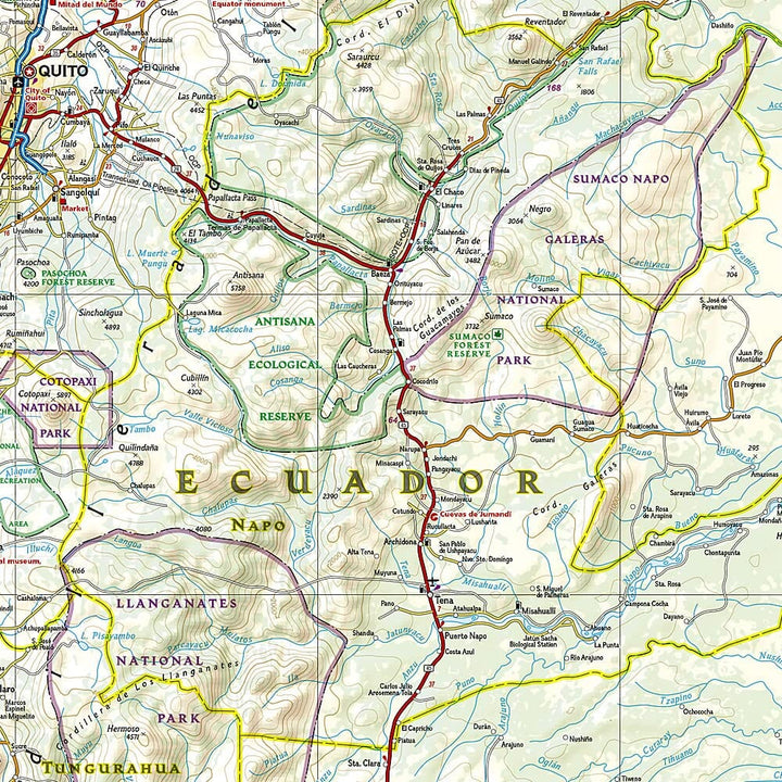 Carte routière - Equateur & Iles Galapagos | National Geographic carte pliée National Geographic 