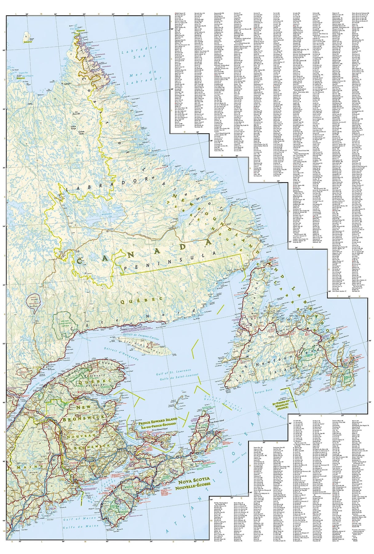 Road Map - Eastern Canada | National Geographic – MapsCompany - Travel ...