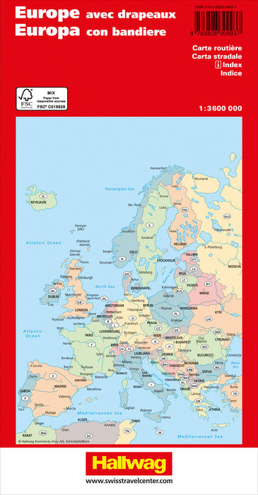 Carte routière - Europe | Hallwag carte pliée Hallwag 