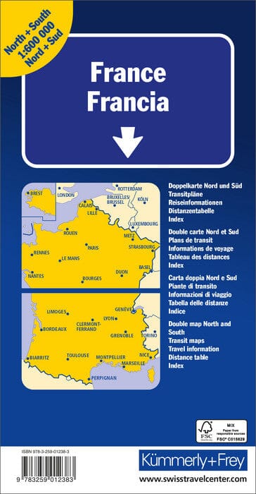 Carte routière - France Nord+Sud | Kümmerly & Frey carte pliée Kümmerly & Frey 